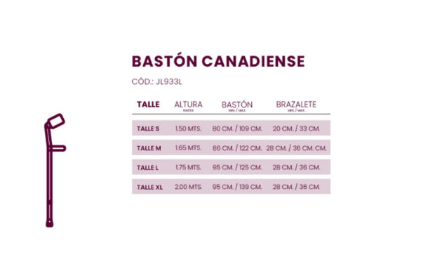 BASTÓN CANADIENSE DOBLE REGULACIÓN ALUMINIO - Image 2